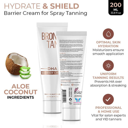 Existing Beauty Bronze Tan DHA Spray Tan Barrier Cream - 6.7 Fl Oz - Prevent Over-Absorption & Uneven Tan Avelisse