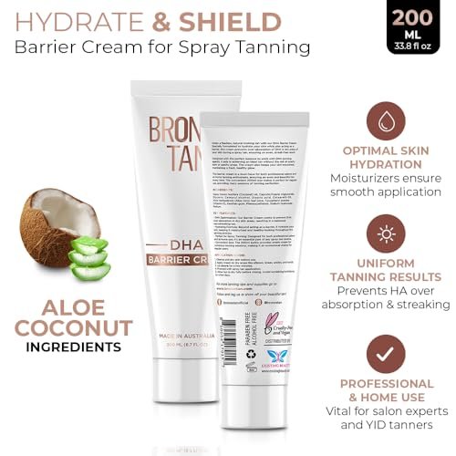 Existing Beauty Bronze Tan DHA Spray Tan Barrier Cream - 6.7 Fl Oz - Prevent Over-Absorption & Uneven Tan Avelisse