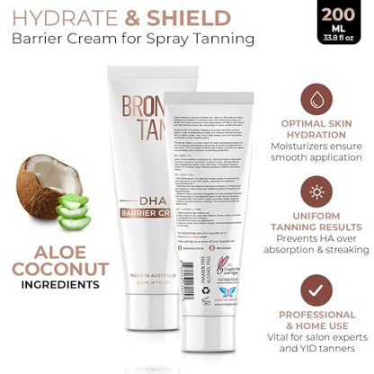 Existing Beauty Bronze Tan DHA Spray Tan Barrier Cream - 6.7 Fl Oz - Prevent Over-Absorption & Uneven Tan Avelisse