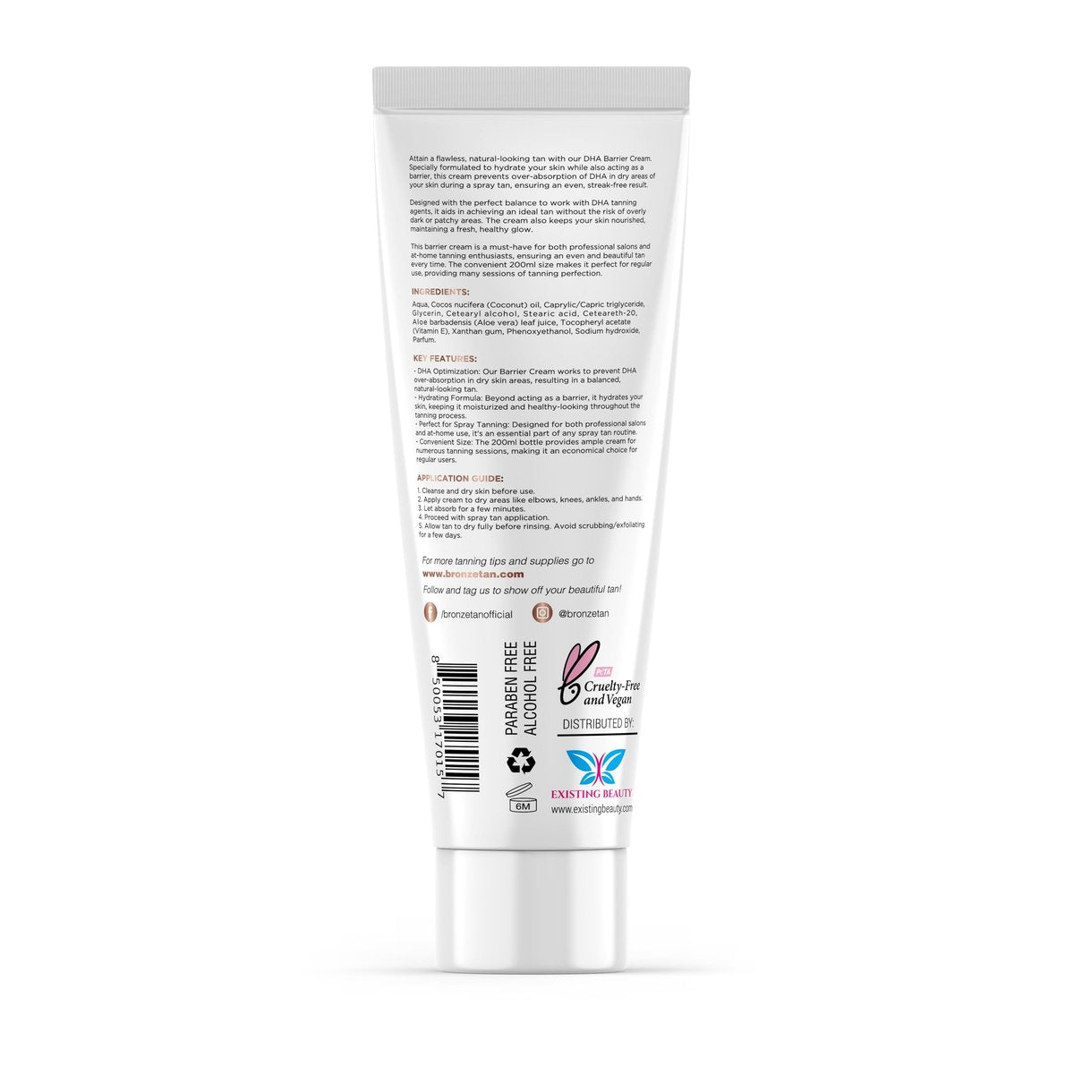 Existing Beauty Bronze Tan DHA Spray Tan Barrier Cream - 6.7 Fl Oz - Prevent Over-Absorption & Uneven Tan Avelisse