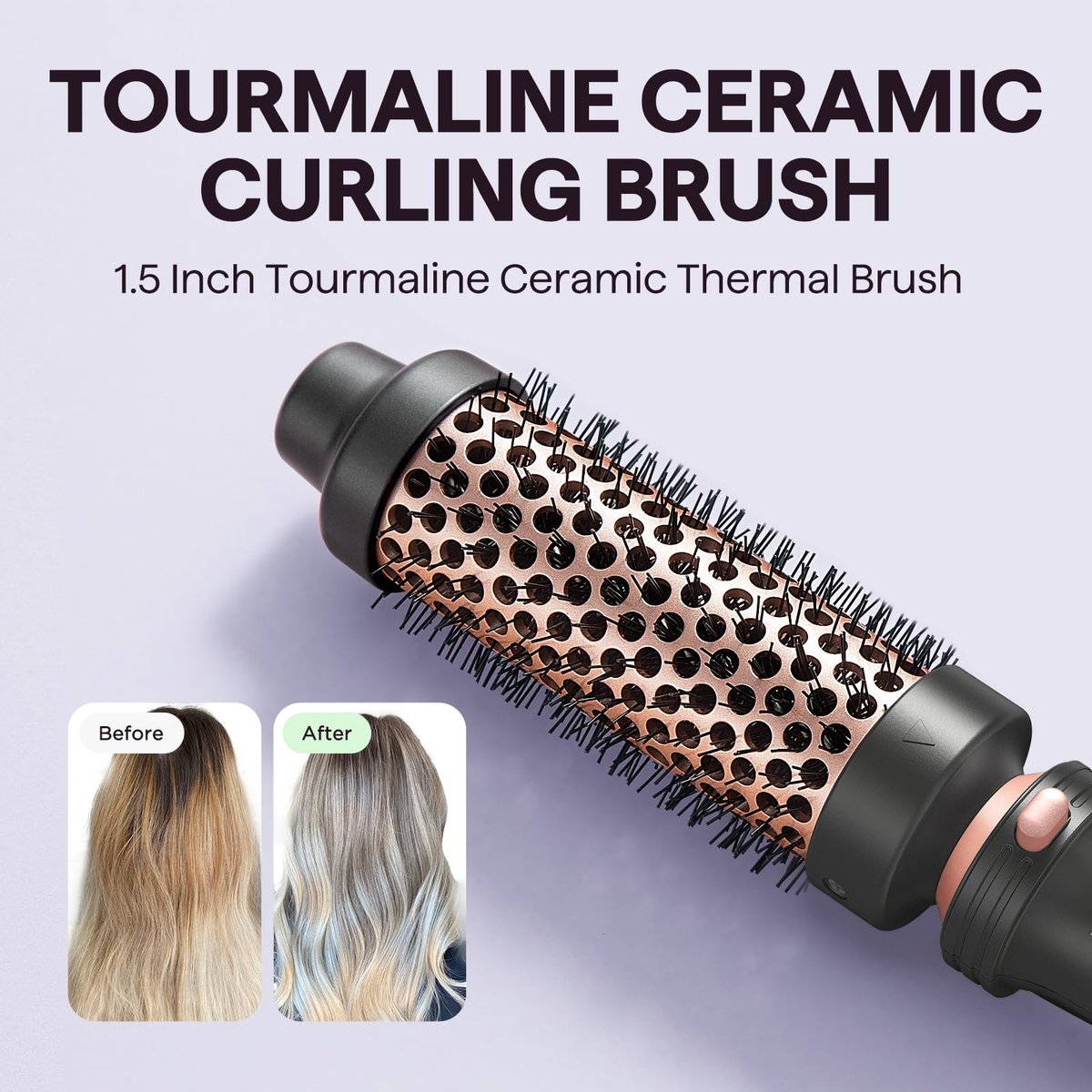 Wavytalk 5 in 1 Curling Wand Set, Dual Voltage Curling Iron with 5 Interchangeable Barrels Including Thermal Brush, Hair Crimper & Ceramic Curling Wands (0.5"-1.25"), Rose Pink Avelisse