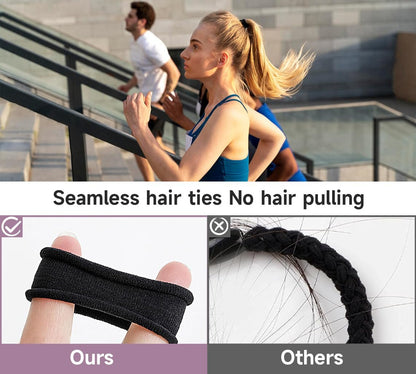 200 Pack Black Elastic Hair Ties for Women & Girls – Soft, Pain-Free Ponytail Holders for Medium Hair, Braids, and Ponytails