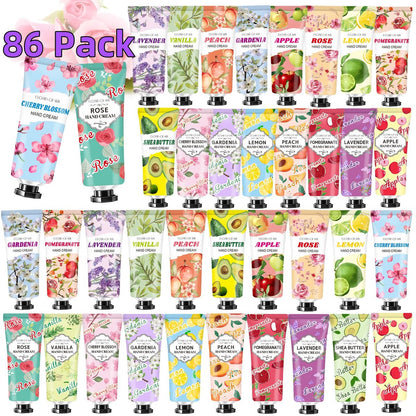 86 Pack Hand Cream Bulk Gifts for Women, Teen Girls, Mothers Day Gifts, Teacher Appreciation Gifts in Bulk, Nurses Week Gifts, Gifts for Mom, Natural Fragrance Travel Size Lotion for Dry Cracked Hands Avelisse