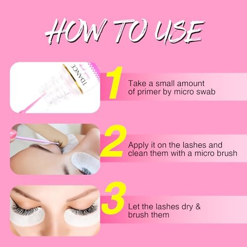 TDANCE Lash Primer for Lash Extensions – Professional Eyelash Extension Primer Protein Clean, 10ml – Increases Adhesive Bonding Power & Retention - görsel 8