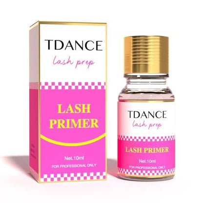 TDANCE Lash Primer for Lash Extensions – Professional Eyelash Extension Primer Protein Clean, 10ml – Increases Adhesive Bonding Power & Retention