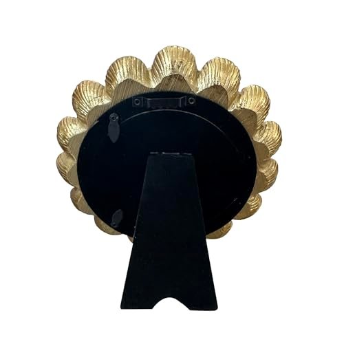 Musanpou Vintage Vanity Makeup Desk Mirror - Antique Traditional Round Table Mirror in Retro Gold, 6.7" x 6.7" Avelisse
