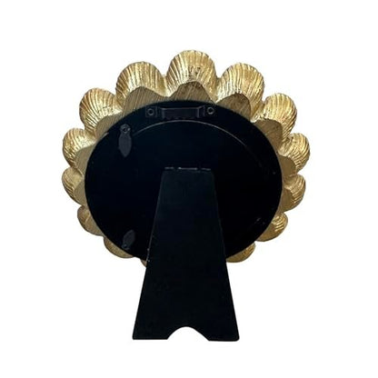 Musanpou Vintage Vanity Makeup Desk Mirror - Antique Traditional Round Table Mirror in Retro Gold, 6.7" x 6.7" Avelisse