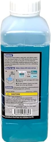 Cleanu 2X Concentrated Shaver Cleaning Solution Refill – Compatible with Philips Norelco SmartClean & Quick Clean Pod Systems – Makes Up to 12 Cartridge Refills, 1L (33.8 oz), Made in Japan Avelisse