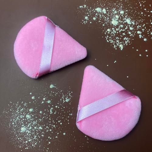 9 Pcs Pink Triangle Powder Puff Makeup Puff - Soft Synthetic Sponge for Loose Powder, Foundation, and Cosmetic Application - görsel 4