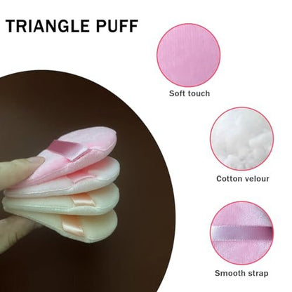 9 Pcs Pink Triangle Powder Puff Makeup Puff - Soft Synthetic Sponge for Loose Powder, Foundation, and Cosmetic Application