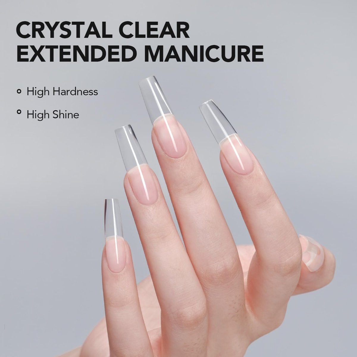 GAOY 60g Clear Hard Gel for Nail Extension - Long Lasting UV Builder Gel with Forms, Base and Top Coat Required Avelisse