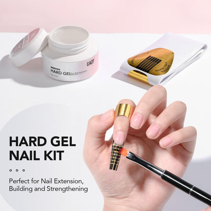 GAOY 60g Clear Hard Gel for Nail Extension - Long Lasting UV Builder Gel with Forms, Base and Top Coat Required Avelisse