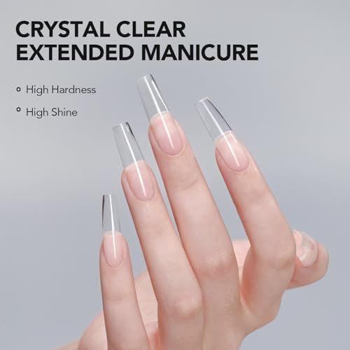 GAOY 60g Clear Hard Gel for Nail Extension - Long Lasting UV Builder Gel with Forms, Base and Top Coat Required Avelisse