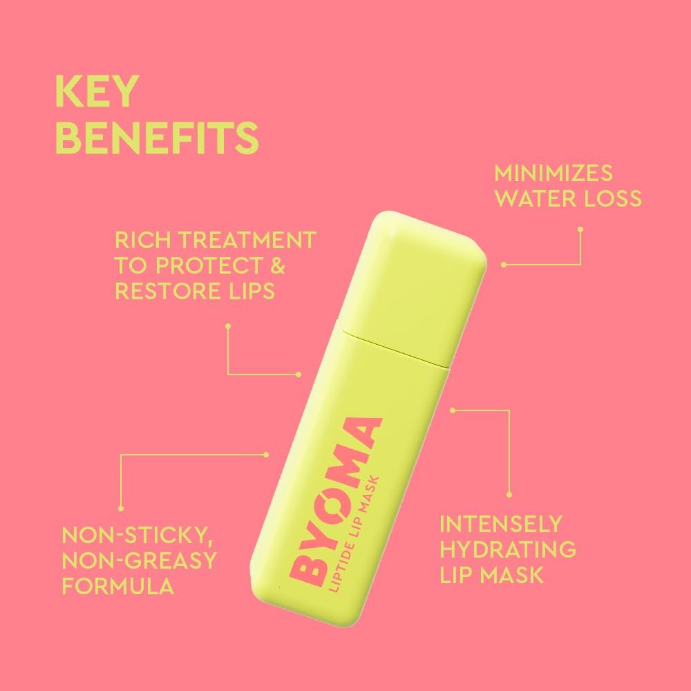 BYOMA Liptide Lip Mask - Lightweight Overnight Lip Treatment with Peptides, Babassu Oil & AHA - Hydrating, Exfoliating Balm (0.16 oz) - görsel 5
