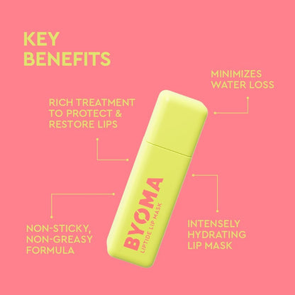 BYOMA Liptide Lip Mask - Lightweight Overnight Lip Treatment with Peptides, Babassu Oil & AHA - Hydrating, Exfoliating Balm (0.16 oz)