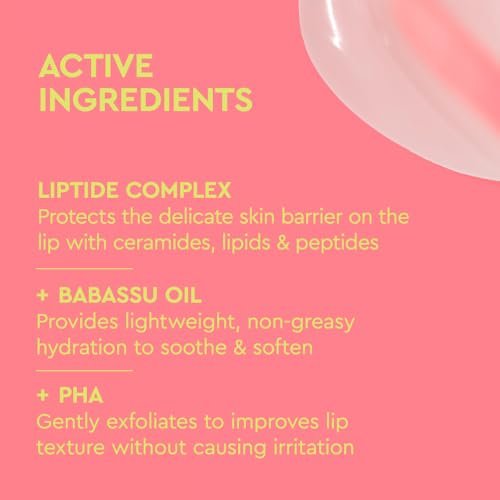 BYOMA Liptide Lip Mask - Lightweight Overnight Lip Treatment with Peptides, Babassu Oil & AHA - Hydrating, Exfoliating Balm (0.16 oz) - görsel 8