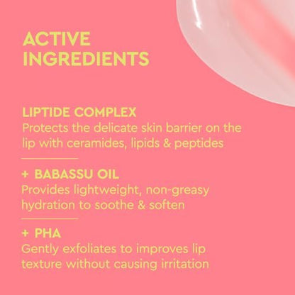 BYOMA Liptide Lip Mask - Lightweight Overnight Lip Treatment with Peptides, Babassu Oil & AHA - Hydrating, Exfoliating Balm (0.16 oz)