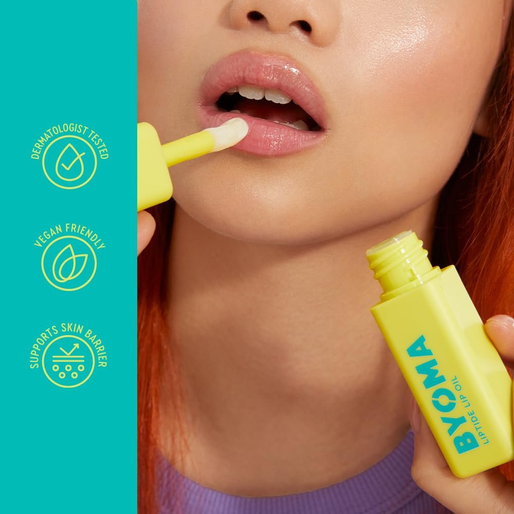 BYOMA Liptide Lip Oil - Glossy, Non-Sticky Lip Treatment with Peptides, Avocado & Tamanu Oils - Softens, Plumps, Hydrates - 0.16 oz Avelisse