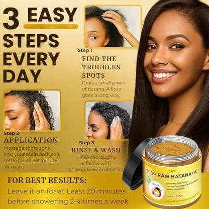 Raw Batana Oil for Hair Growth – 100% Pure & Natural Honduras Oil by Dr. Sebi Organic (5.3 oz)