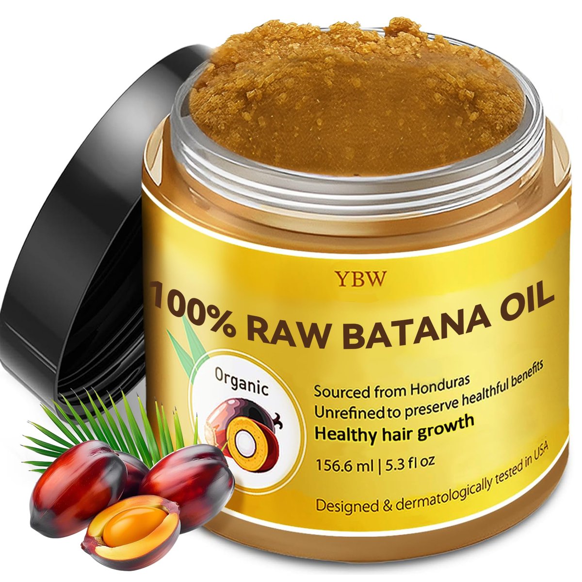 Raw Batana Oil for Hair Growth – 100% Pure & Natural Honduras Oil by Dr. Sebi Organic (5.3 oz) - görsel 1