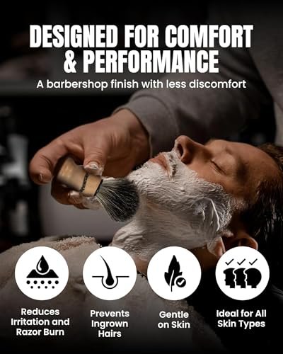 Gentleman Jon Complete Shaving Brush Kit – Vintage Wet Shave Set for Men with Brush, Bowl, Soap & Stand, Barber-Style 4-Piece Gift Set Avelisse