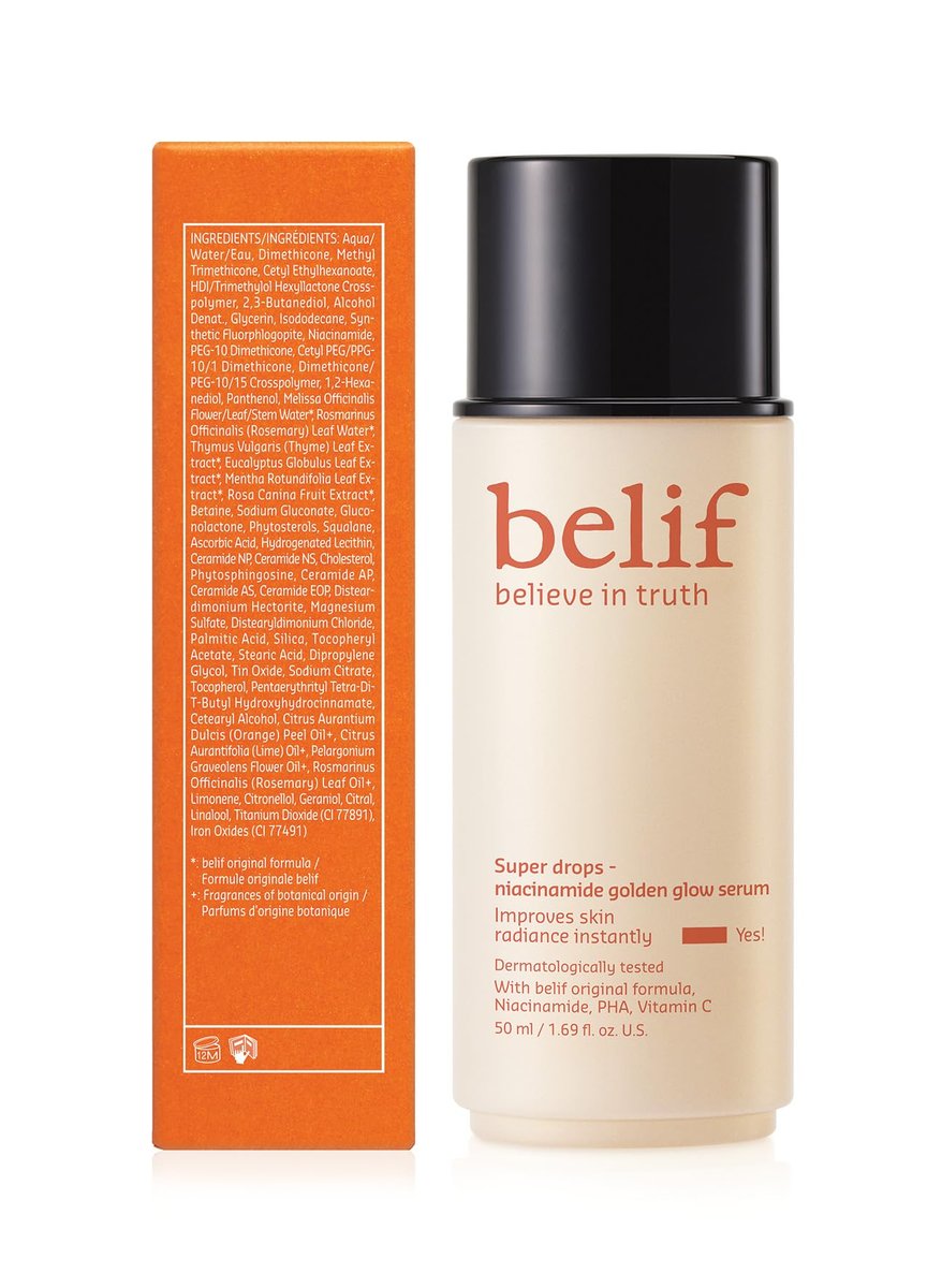 belif Vitamin C Golden Glow Serum – Brightening Luminizer & Hydrating Primer with Niacinamide & PHA Avelisse