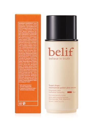 belif Vitamin C Golden Glow Serum – Brightening Luminizer & Hydrating Primer with Niacinamide & PHA Avelisse