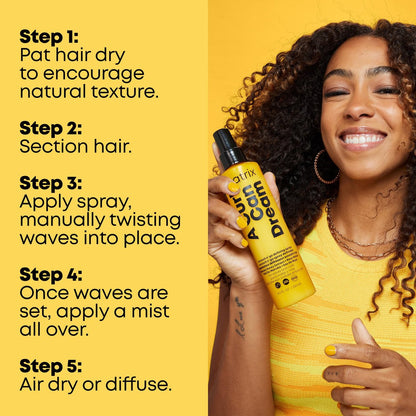 Matrix A Curl Can Dream Scrunch N' Go Defining Spray for Wavy and Curly Hair - Frizz Control & Heat Protection with Manuka Honey Extract, 8.5 Fl Oz Avelisse