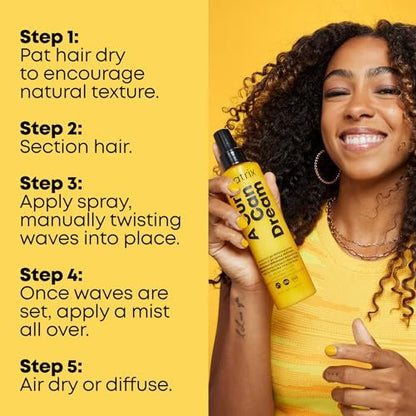 Matrix A Curl Can Dream Scrunch N' Go Defining Spray for Wavy and Curly Hair - Frizz Control & Heat Protection with Manuka Honey Extract, 8.5 Fl Oz Avelisse