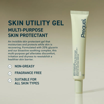 Prequel Skin Utility Gel – Moisturizing Protectant with 20% Glycerin, Lightweight Face and Body Cream for Dry Skin & Cracked Hands, 1.7 Fl Oz Avelisse