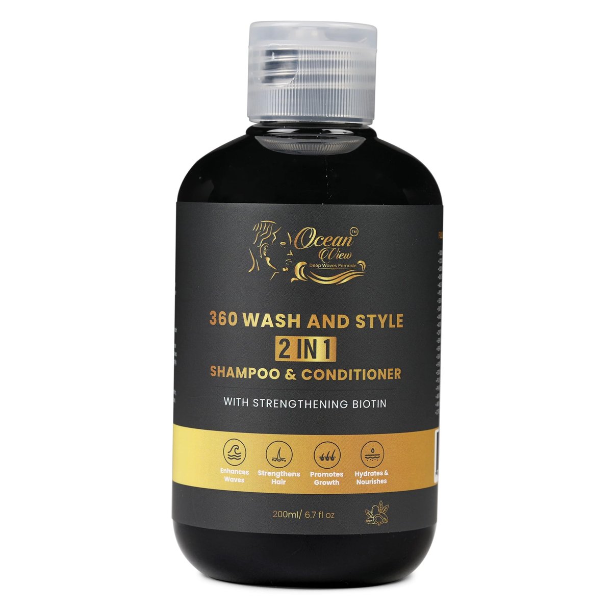Ocean View Deep Waves Pomade 360 Waves Wash Shampoo - 6.7 fl oz for Defined Waves and Healthy Hair Avelisse