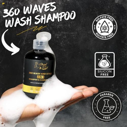 Ocean View Deep Waves Pomade 360 Waves Wash Shampoo - 6.7 fl oz for Defined Waves and Healthy Hair Avelisse