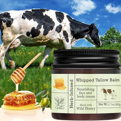 URQT Organic Grass-Fed Whipped Beef Tallow and Honey Balm - Deeply Moisturizing Face & Body Moisturizer for Soft, Supple Skin - görsel 10