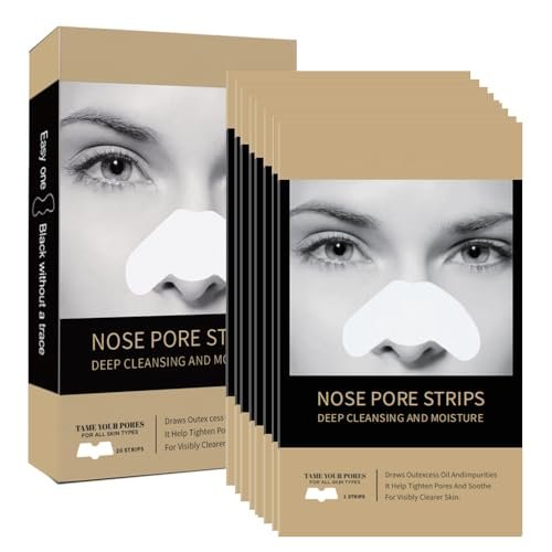 Caunmy Blackhead Remover Nose Pore Strips - Deep Cleansing & Moisturizing Clear-Up Strips for Blackheads, 20 Count, Unisex - görsel 1