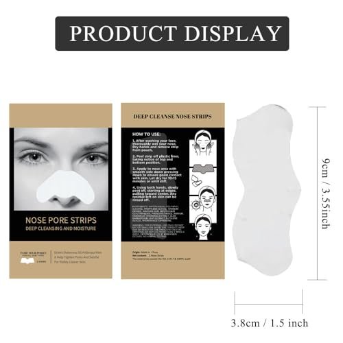 Caunmy Blackhead Remover Nose Pore Strips - Deep Cleansing & Moisturizing Clear-Up Strips for Blackheads, 20 Count, Unisex - görsel 12
