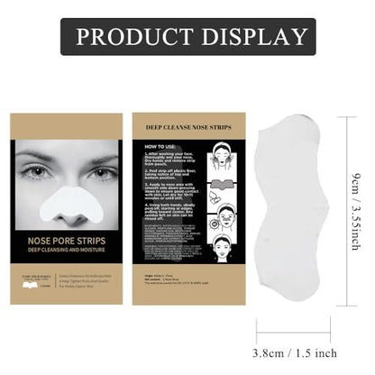 Caunmy Blackhead Remover Nose Pore Strips - Deep Cleansing & Moisturizing Clear-Up Strips for Blackheads, 20 Count, Unisex
