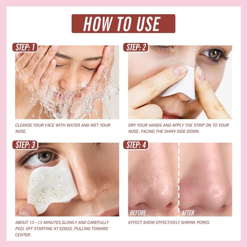 Caunmy Blackhead Remover Nose Pore Strips - Deep Cleansing & Moisturizing Clear-Up Strips for Blackheads, 20 Count, Unisex - görsel 9