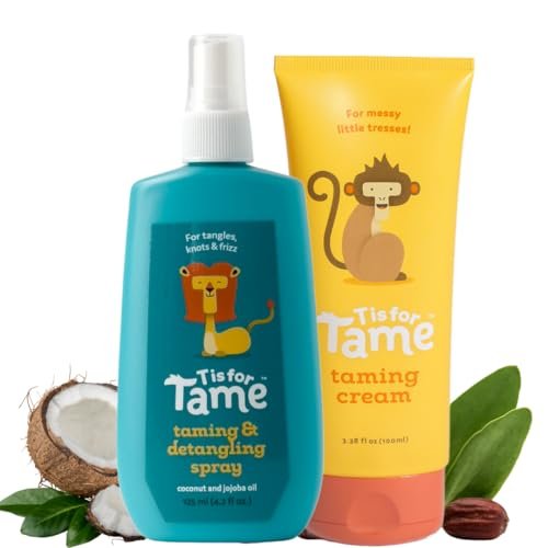 T is for Tame - Natural Conditioner Spray & Smoothing Hair Cream for Frizz, Flyaways & Static, All Hair Types, Made in the USA - 4.2 fl oz & 3.38 fl oz Avelisse