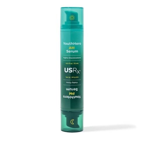 Urban Skin Rx Youthhero AM/PM 2-in-1 Dual-Formula Day & Night Facial Serums – Improves Discolorations & Sun Damage, Supports Elasticity, Reduces Rough Texture, Fine Lines & Wrinkles, 1 Fl Oz Total Avelisse