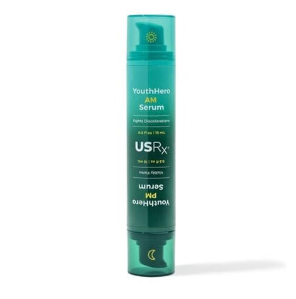 Urban Skin Rx Youthhero AM/PM 2-in-1 Dual-Formula Day & Night Facial Serums – Improves Discolorations & Sun Damage, Supports Elasticity, Reduces Rough Texture, Fine Lines & Wrinkles, 1 Fl Oz Total Avelisse