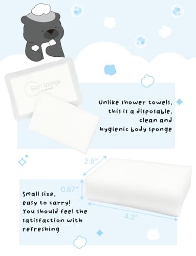 KULOSORY Disposable Bath Sponge White 24-Pack – Portable Travel & Camping Shower Supplies Avelisse