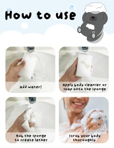KULOSORY Disposable Bath Sponge White 24-Pack – Portable Travel & Camping Shower Supplies Avelisse
