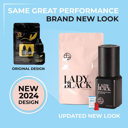 Professional Semi Permanent Eyelash Extension Glue - 5ml Black, 1-3s Drying Time, 5-6 Week Retention, Latex Free Avelisse