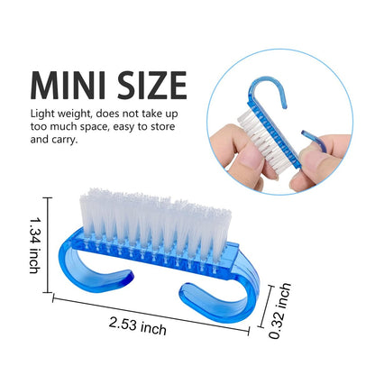 4 Pack Handle Grip Nail Brushes - Colorful Mini Fingernail Brush for Hand Scrub Cleaning - for Women and Men