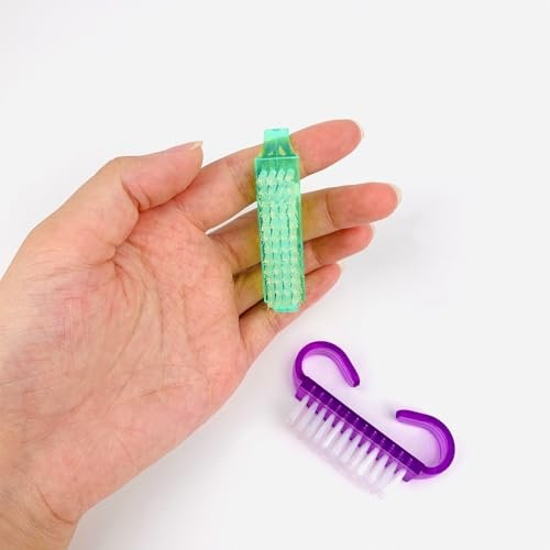4 Pack Handle Grip Nail Brushes - Colorful Mini Fingernail Brush for Hand Scrub Cleaning - for Women and Men - görsel 8