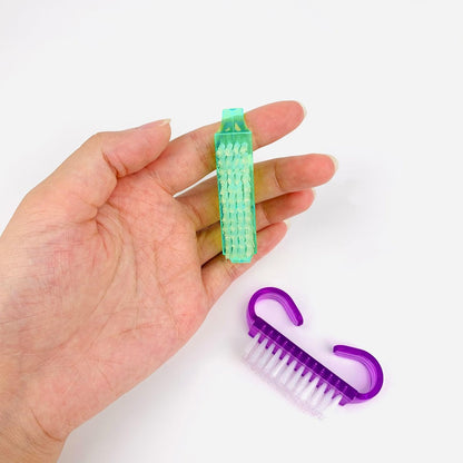4 Pack Handle Grip Nail Brushes - Colorful Mini Fingernail Brush for Hand Scrub Cleaning - for Women and Men