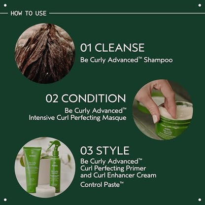 Aveda Be Curly Advanced Curl Perfecting Primer - 6.7 fl oz - Detangles, Smooths & Reduces Frizz for Wavy, Curly & Coily Hair - Silicone Free & 97% Naturally Derived Avelisse