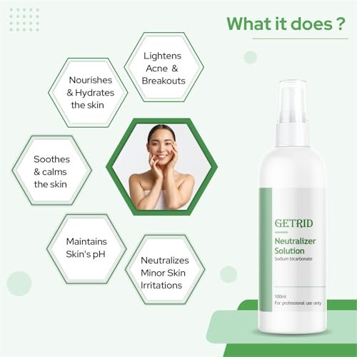Getrid Chemical Peel Neutralizer Spray (100 ml / 33.8 fl oz) pH Balancing Sodium Bicarbonate Mist for Skin Care - Hydrating Toner for Facial Peels Avelisse
