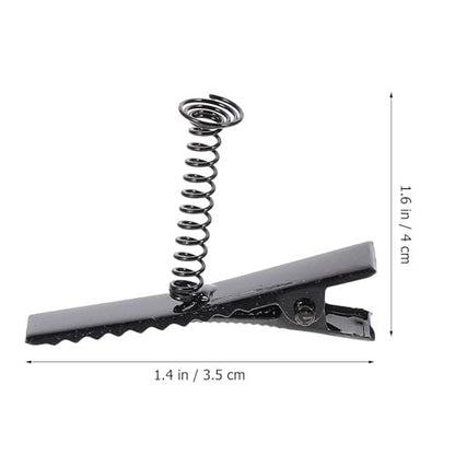 Abaodam 100Pcs Metal Duckbill Hair Clips with Spring - Black Alligator Clips for DIY Bows, Crafts & Rave Sprouts Avelisse