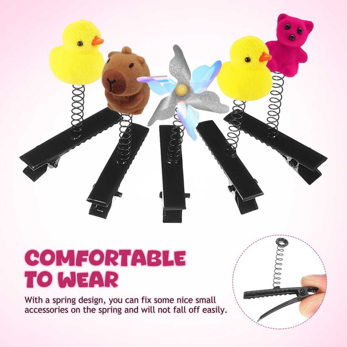 Abaodam 100Pcs Metal Duckbill Hair Clips with Spring - Black Alligator Clips for DIY Bows, Crafts & Rave Sprouts Avelisse